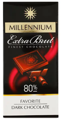 Шоколад чорний Millennium Favorite Brut 80% 100 г